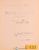 Comet Meteor M7, 30 x 36 Slide Oven, Instructions Manual 1957